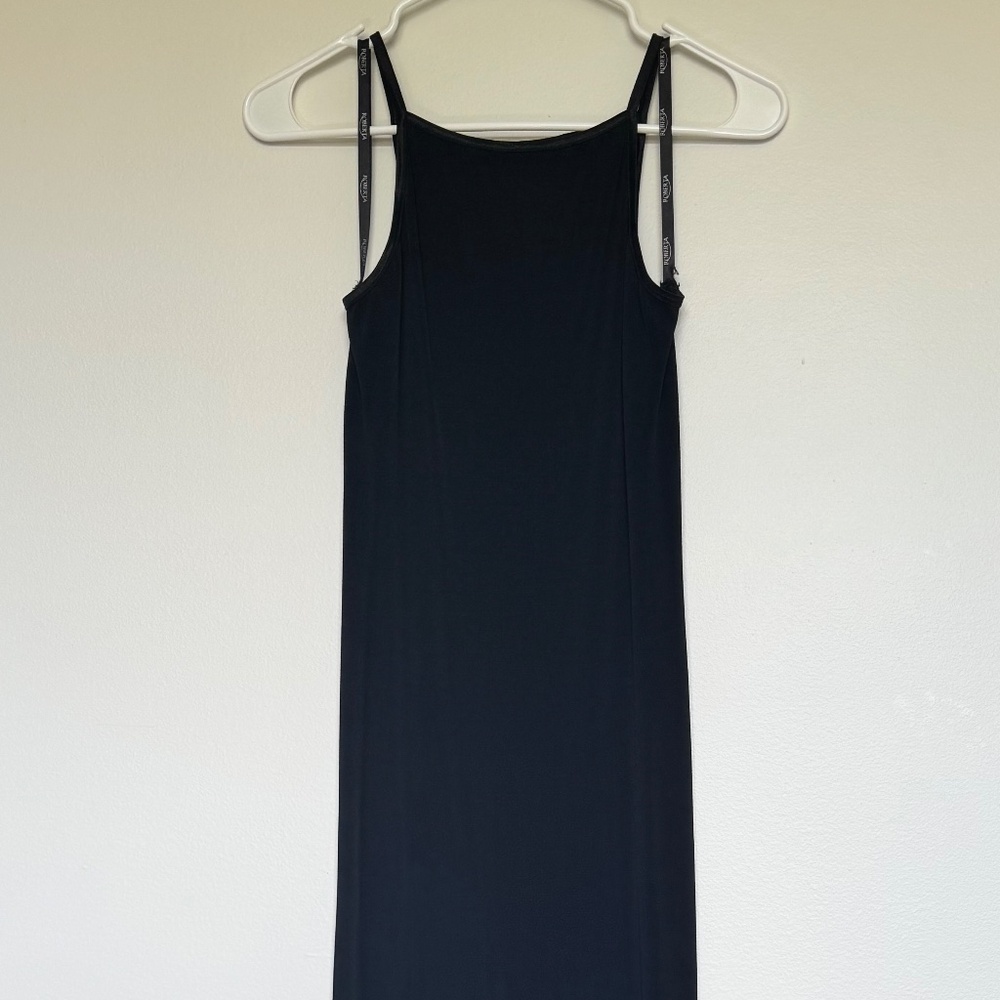 Full length black formal dress